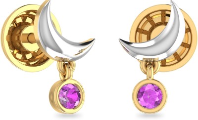 PC Jeweller The Badra Yellow Gold 22kt Amethyst Stud Earring