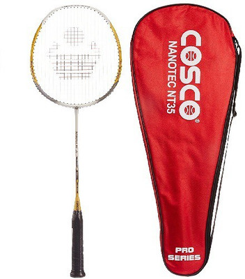 

Cosco NT35 Nanotec Badminton Racquet Yellow Strung Badminton Racquet(G4 - 3.25 Inches, 83 g)