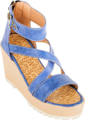 

Go India Store Women Blue Wedges