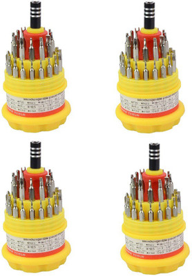 

CheckSums 11109 Jackly 31 in 1 Magnetic Screwdrive Toolkit Standard Screwdriver Set(Pack of 4), Yellow