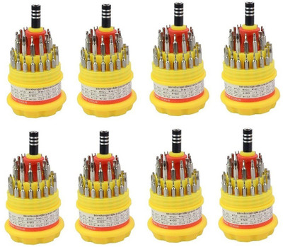 

CheckSums 11113 Jackly 31 in 1 Magnetic Screwdrive Toolkit Standard Screwdriver Set(Pack of 8), Yellow