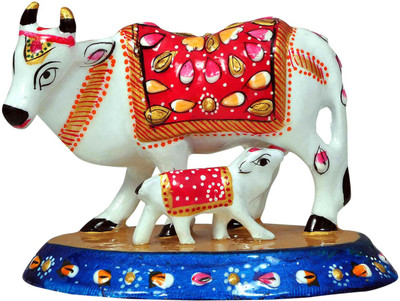 

Craft Trade Multicolor Metal Cow with Calf showpiece Decorative Showpiece - 6 cm(Cast Iron, Multicolor)