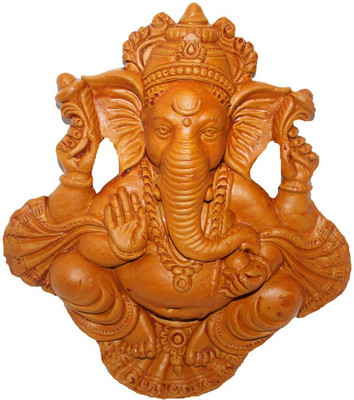 

Sarvsiddhi Terracotta Plain Palla Ganpati Wall hanging Decorative Showpiece - 5 cm(Terracotta, Brown)