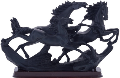 

Guru Kripa RUNNING HORSES SHOW PIECE Decorative Showpiece - 40 cm(Polyresin, Black)