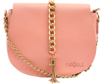 

Pepgirls Girls Evening/Party Pink Leatherette Sling Bag
