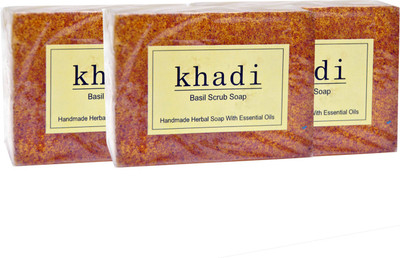 

Vagad's Khadi Basil Scrub Soap(375 g, Pack of 3)