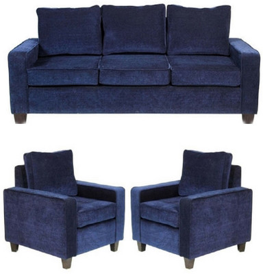 

GIOTEAK Fabric 3 + 1 + 1 Blue Sofa Set