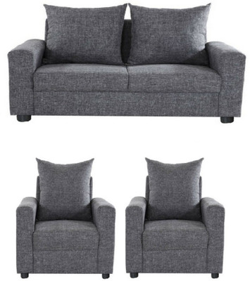 GIOTEAK Fabric 2 + 1 + 1 Grey Sofa Set