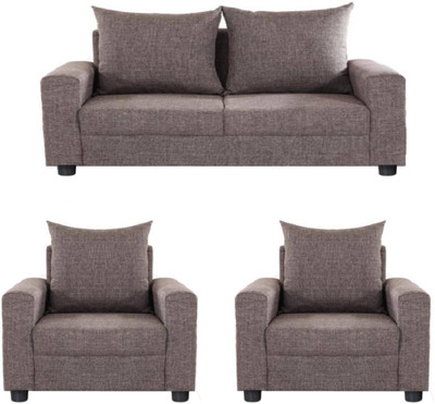 

GIOTEAK Fabric 2 + 1 + 1 Brown Sofa Set