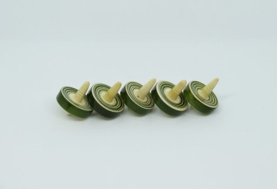 

Livecrafts Green Spin Top with Lines - Pack of 5(Green)