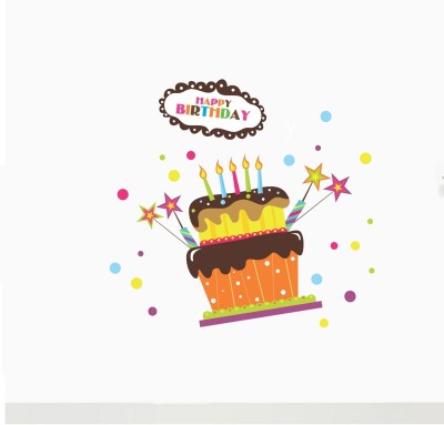 Asmi Collections 55 cm Happy Birthday Removable Sticker(Pack of 1)