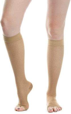 

VibeX ™ High Toeless Stocking Hose - Circulation Travel Knee, Calf & Thigh Support (Free Size, Beige)