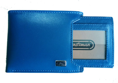 

Gentleman Boys Blue Genuine Leather Wallet(6 Card Slots)