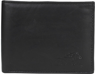 

York U.S. Men Black Genuine Leather Wallet(10 Card Slots)