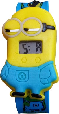 SS Traders Cute Blue and Yellow Minion Strap Watch  - For Boys   Watches  (SS Traders)