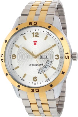 Swiss Trend ST2259 Steel Gold Robust Day & Date Watch  - For Men   Watches  (Swiss Trend)
