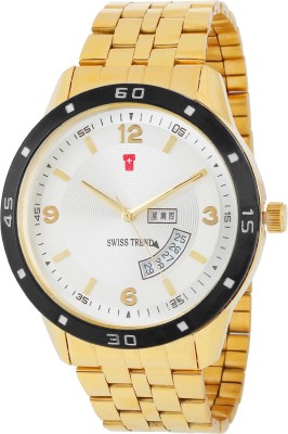 Swiss Trend ST2260 Golden Elegant Day And Date Watch  - For Men   Watches  (Swiss Trend)