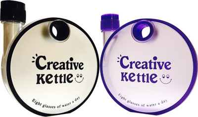 

PRIYANKISH Smart Kidz 350 ml Water Bottles(Set of 2, Black, Purple)