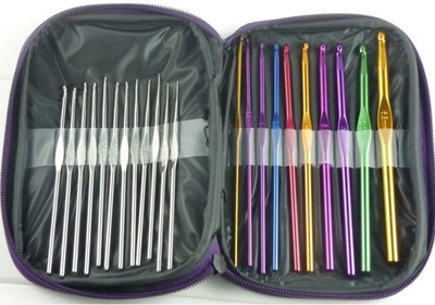 

Aeoss 22 Pc Set Multi Stainless Steel Tool Needles Crochet Hooks Knitting Yrn Kit With Case