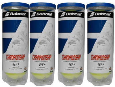 

Babolat Championship Balls Dozen (4 Cans) Tennis Ball(Pack of 3, Yellow)