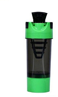 

mega star Gym Protein Shaker Bottle, 500 Ml, 01 Piece with extra storage compartment 500 ml Shaker(Pack of 1, Green, Black)