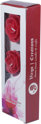 

Virgo Creations Rose medium Red 3 Candle(Red, Pack of 3)