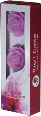 

Virgo Creations Rose Medium-Megenta Tea Rose Candle(Purple, Pack of 3)