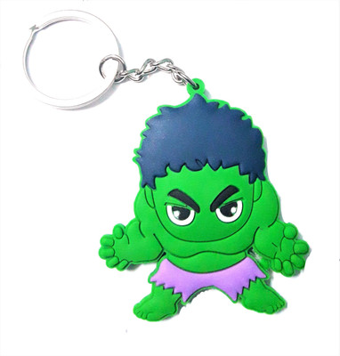 

Blue Aura The Hulk Premium Double sided Hard PVC keychain Key Chain(Green)