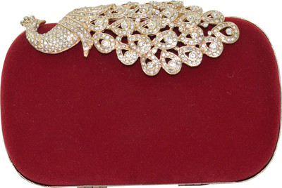 

TANISHKA EXPORT Party Maroon Clutch