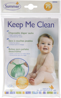 

Summer Infant Keep Me Clean Disposable Diaper Sacks (75pk) Diaper Disposal Bin(1 Diaper)