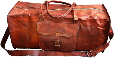 

Anshika International rusty leather genuine travel bag Travel Duffel Bag(Brown)