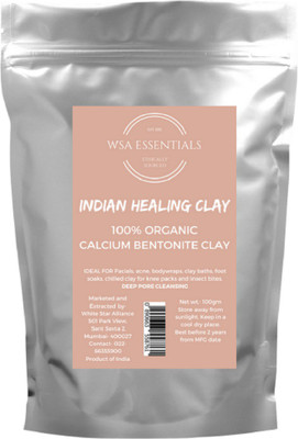 

WSA Essentials Indian Healing clay 100% Organic Bentonite Powder(100 g)