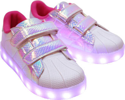 

Yellow Bee Girls Velcro Sneakers(Pink
