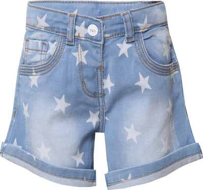

Tales & Stories Short For Girls Casual Printed Denim(Light Blue, Pack of 1