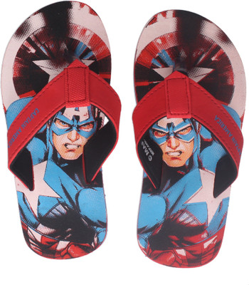 Marvel Boys Slip On Slipper Flip Flop(Red, Red/blue