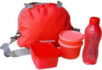 

Tupperware 279 Sling a Bling 3 Containers Lunch Box 3 Containers Lunch Box(500 ml), Red