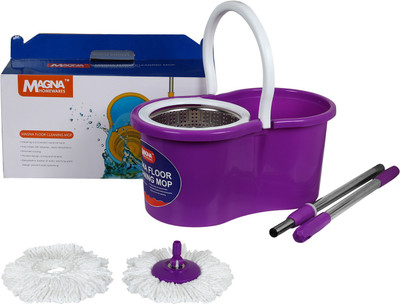 

Magna Magna 360 Degree Floor Cleaning Purple SS Spin Magic MOP with Accessories Mop Set