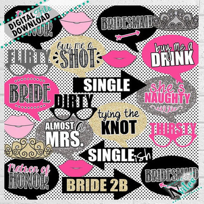 

PARTY PROPZ SET OF 22 PHOTOBOOTH PROPS/ PARTY PROPS Photo Booth Board(Wedding, Birthday, Party, Bachelorette)
