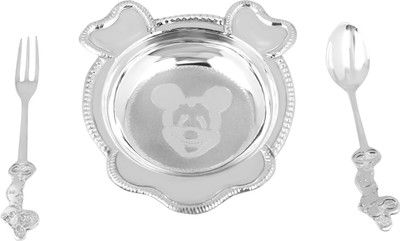 

DD SILVER Mickey Mouse Silver Plate Dinnerware Set(Pack of 3)