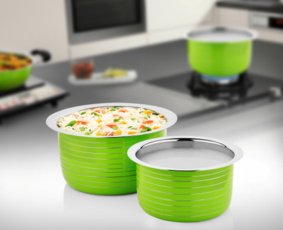 

CookAid Stainless Steel Tope Set Pot 1 L(Stainless Steel, Induction Bottom), Green