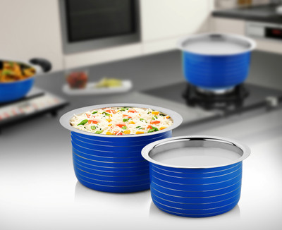 

CookAid Stainless Steel Tope Set Pot 1 L(Stainless Steel, Induction Bottom), Blue