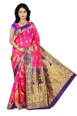 

Weavedeal Embellished Kanjivaram Silk Cotton Blend Saree(Magenta)