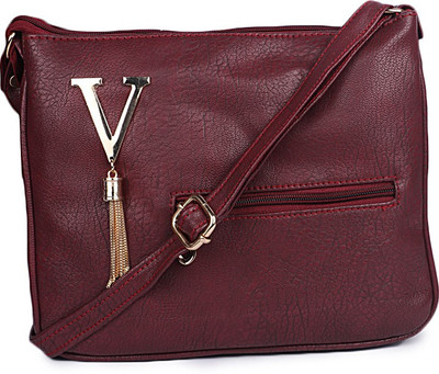 

STYLEFASHION Girls Casual Maroon PU, Polyester Sling Bag
