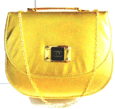 

MODESTIE Girls Evening/Party Gold PU Sling Bag