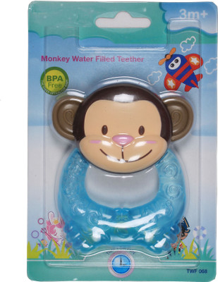 

Ole Baby Cute, Colorful, Lightweight and Durable Monkey Shaped BPA Free Soother Toy For Infants.3-6 months. Teether(Blue)