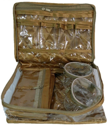 

Addyz Satin Jewellery Makeup Beauty Kit Storage(Beige)
