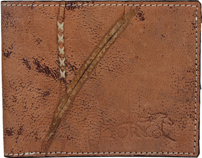 

York U.S. Men Tan Genuine Leather Wallet(10 Card Slots)