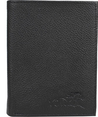 

York U.S. Men Black Genuine Leather Wallet(10 Card Slots)