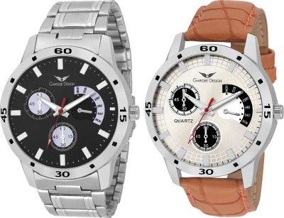 Gargee Design New 1122-BK Combo Lavish Wrist Watches festive Watch  - For Men   Watches  (Gargee Design)
