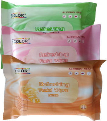 

7 Color Refreshing facial Wipes(3 Pieces)